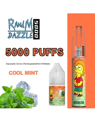 Original RandM Dazzle 5000 Puffs RGB Glowing Vape Kit Pod Device (Free Shipping)