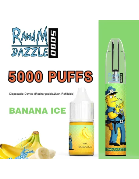 Original RandM Dazzle 5000 Puffs RGB Glowing Vape Kit Pod Device (Free Shipping)