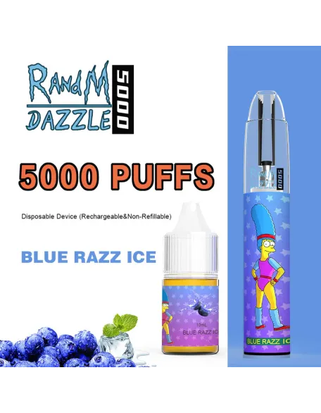 Original RandM Dazzle 5000 Puffs RGB Glowing Vape Kit Pod Device (Free Shipping)