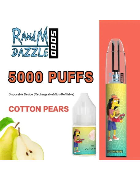 Original RandM Dazzle 5000 Puffs RGB Glowing Vape Kit Pod Device (Free Shipping)