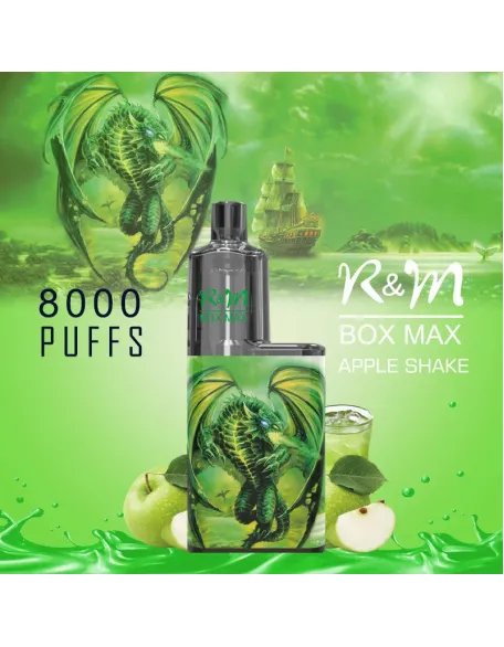 Original R&M BOX MAX 8000 Puffs Mesh Coil Vape Rechargeable Device (Free Shipping)