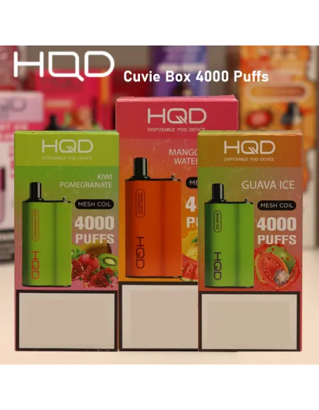 Original HQD BOX 4000 Puffs Vape Pen Kit Device (Free Shipping)