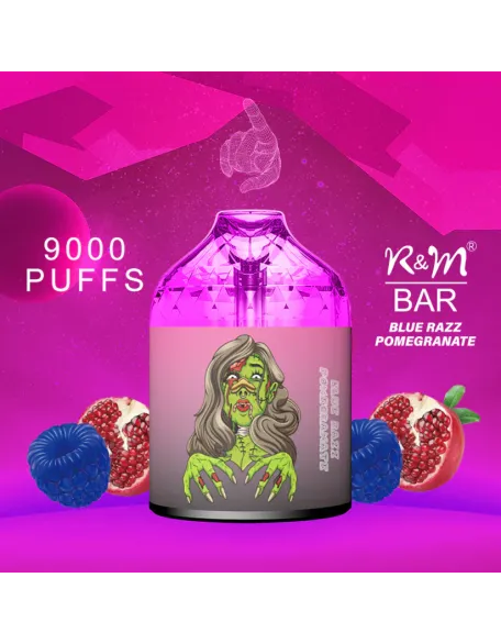 Original R&M BAR 9000 Puffs 15ml Vape Pen Kit RGB Glowing Device (Free Shipping)