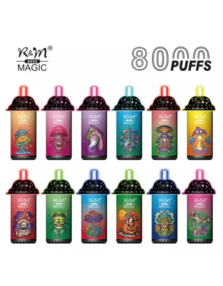 Original R&M MAGIC 8000 puffs 16ml Vape with RGB light Device Kit (Free Shipping)