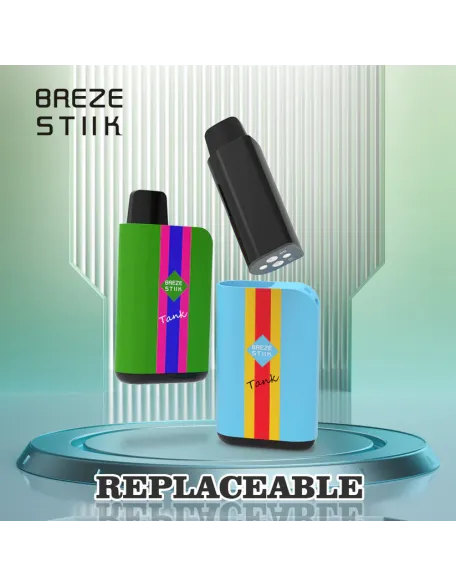 Original Breze Stiik Tank 2000 Puffs 6500mAh Replaceable Cartridge Vape Kit Device (Free Shipping)