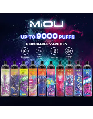 Original MIOU 9000 Puffs Device Vape Rechargeable Device (Free Shipping)