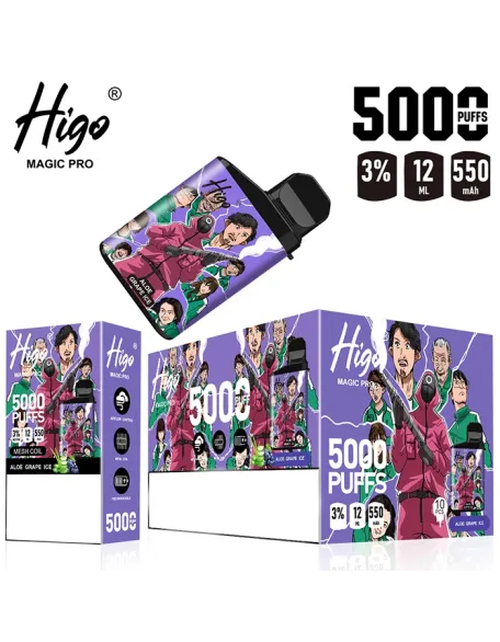 Higo MAGIC Pro 5000 Puffs Rechargeable Vape Device 550mah (Free Shipping)