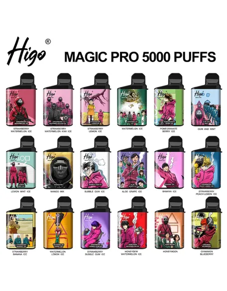 Higo MAGIC Pro 5000 Puffs Rechargeable Vape Device 550mah (Free Shipping)