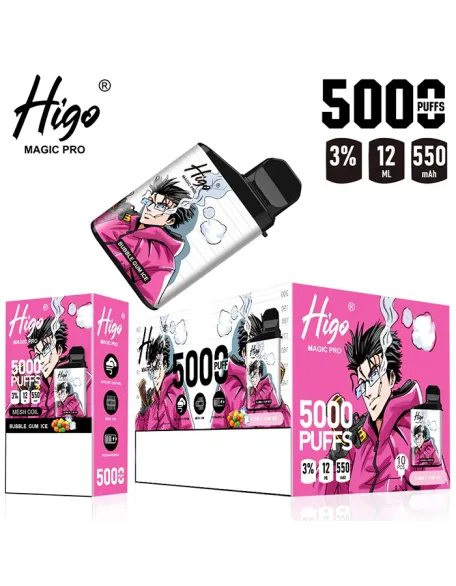 Higo MAGIC Pro 5000 Puffs Rechargeable Vape Device 550mah (Free Shipping)