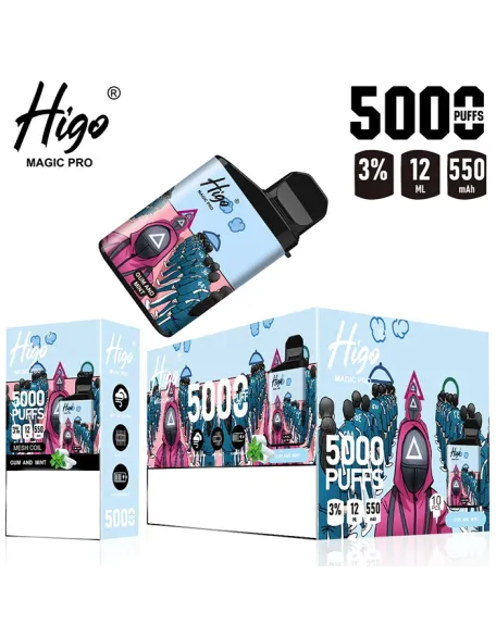 Higo MAGIC Pro 5000 Puffs Rechargeable Vape Device 550mah (Free Shipping)