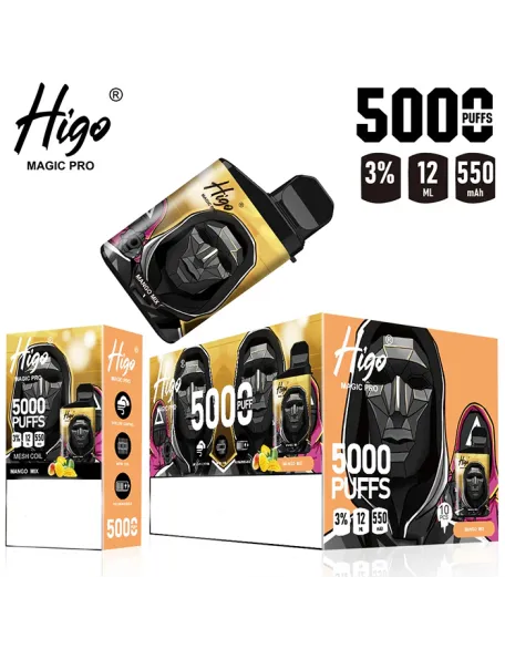 Higo MAGIC Pro 5000 Puffs Rechargeable Vape Device 550mah (Free Shipping)