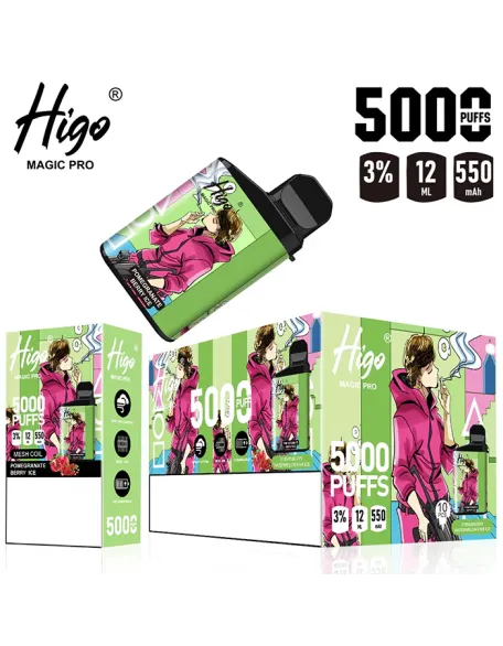 Higo MAGIC Pro 5000 Puffs Rechargeable Vape Device 550mah (Free Shipping)