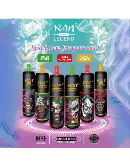 Original R & M Legend Vape Kit 10000 Puffs 20ml Large Capacity Device (Free Shipping)