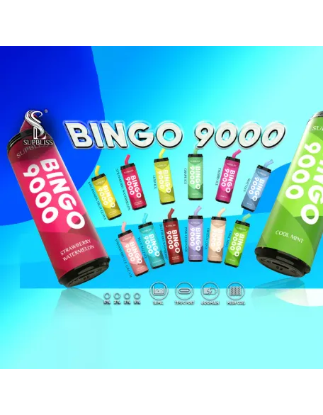 Original SUPBLISS Bingo 9000 Puffs Rechargeable RandM Coke Can Vape Device (Free Shipping)