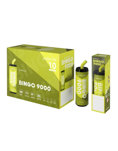 Original SUPBLISS Bingo 9000 Puffs Rechargeable RandM Coke Can Vape Device (Free Shipping)